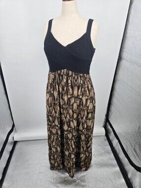 Signature by Robbie Bee Black Dress with Blush Pink Label Detail (6532)